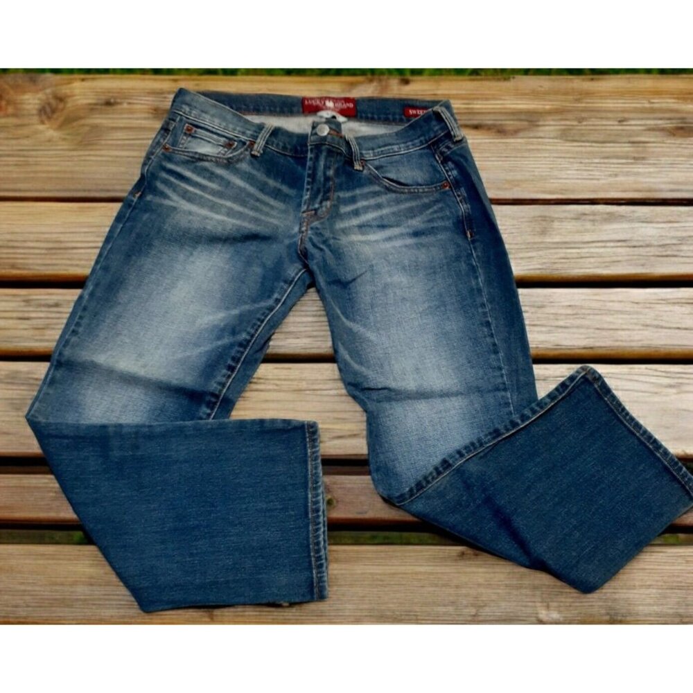 Womens Lucky Brand Blue Jeans Sweet' N Crop Size 4/27
